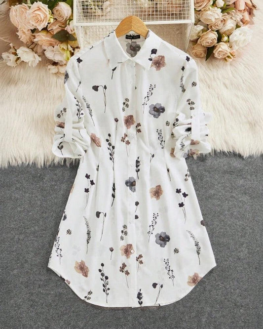Basic V-Neck Long Sleeve Mini Dress