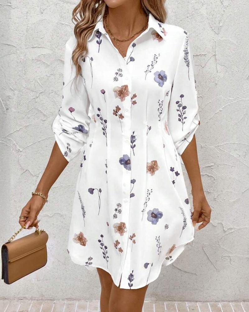 Basic V-Neck Long Sleeve Mini Dress