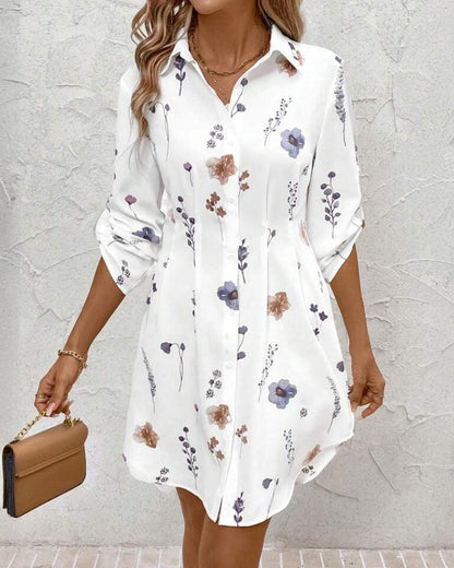 Basic V-Neck Long Sleeve Mini Dress