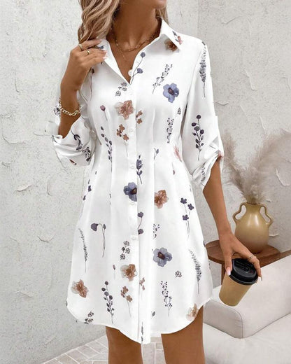 Basic V-Neck Long Sleeve Mini Dress