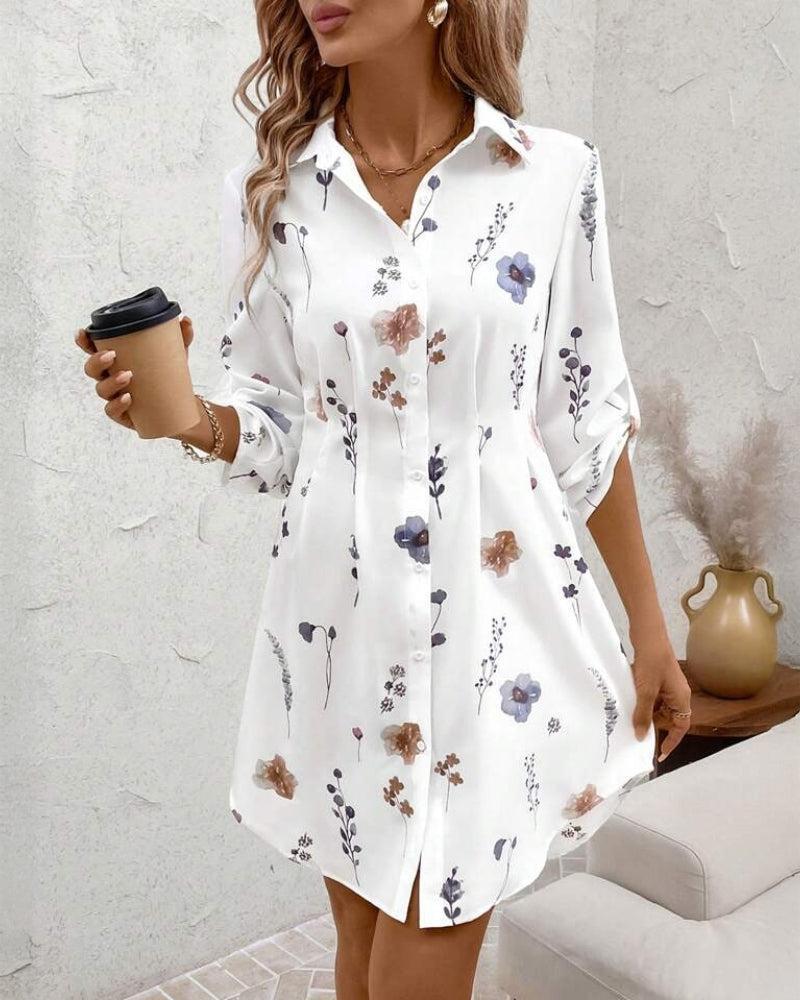 Basic V-Neck Long Sleeve Mini Dress