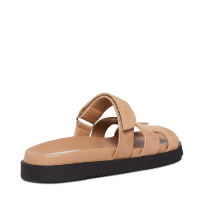 Black Leather Slider Sandals