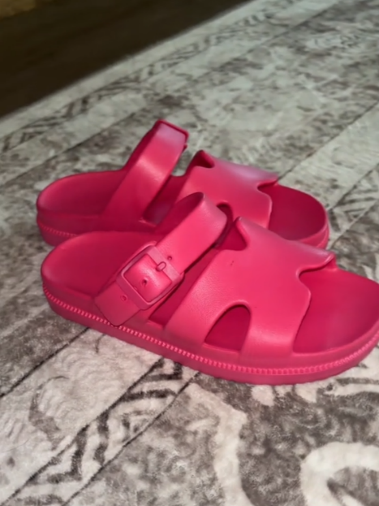 Bright Pink Open-Toe Sandals