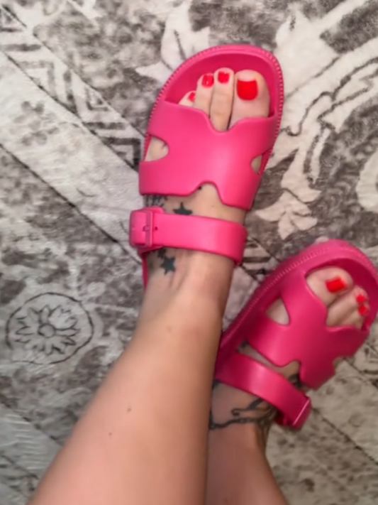 Bright Pink Open-Toe Sandals