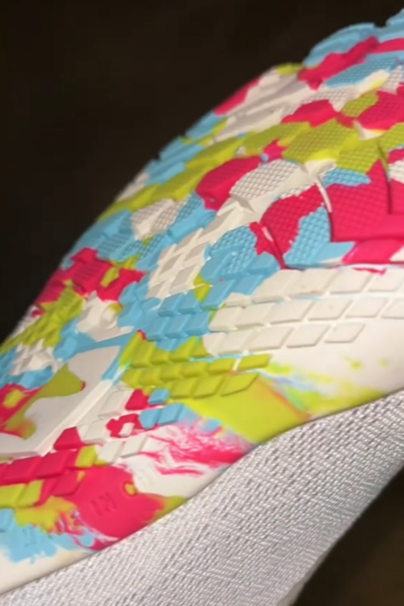 White Aquatic Shoes With Colorful Details