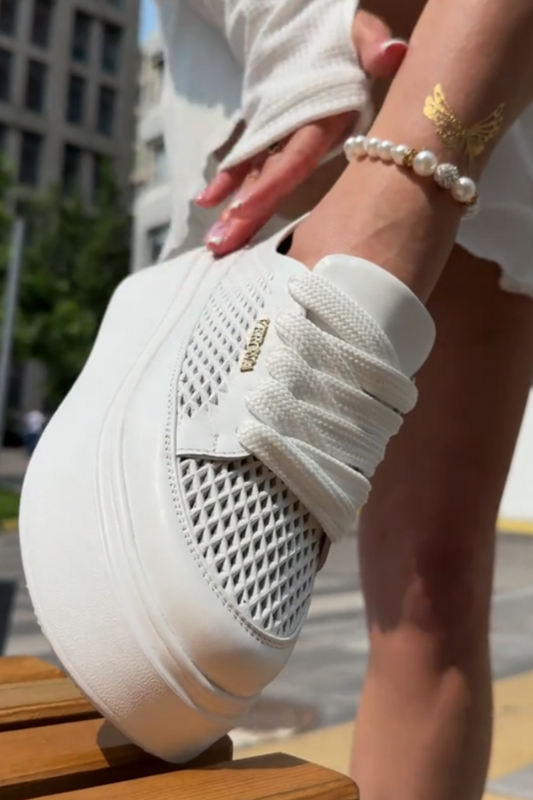 White Mesh Sneakers