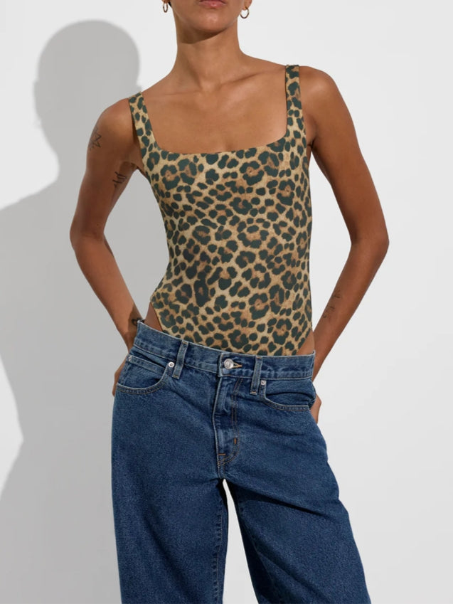 Leopard Print One-Piece Swimsuit