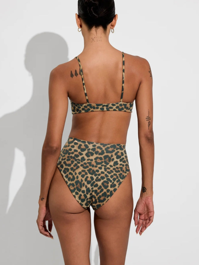 Leopard Print High-Waisted Bikini