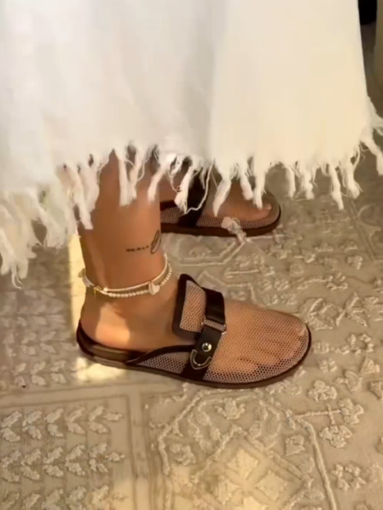 Brown Mesh Sandals