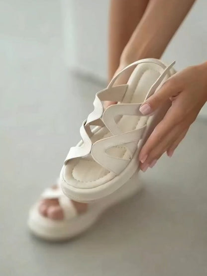 White Strappy Sandals With Platform Sole