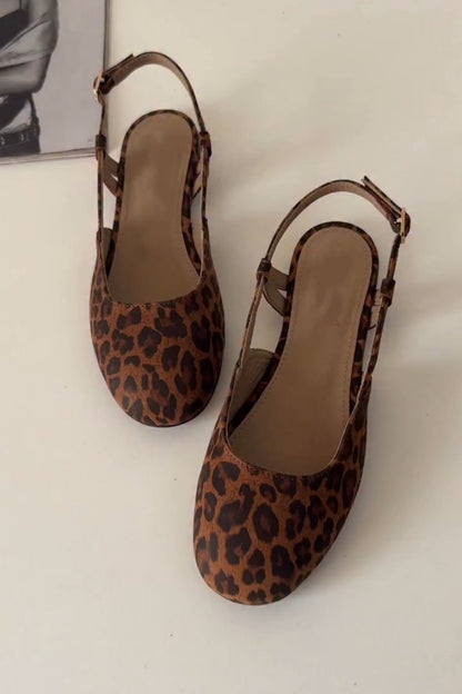 Leopard Print Slingback Pumps