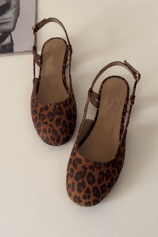 Leopard Print Slingback Pumps