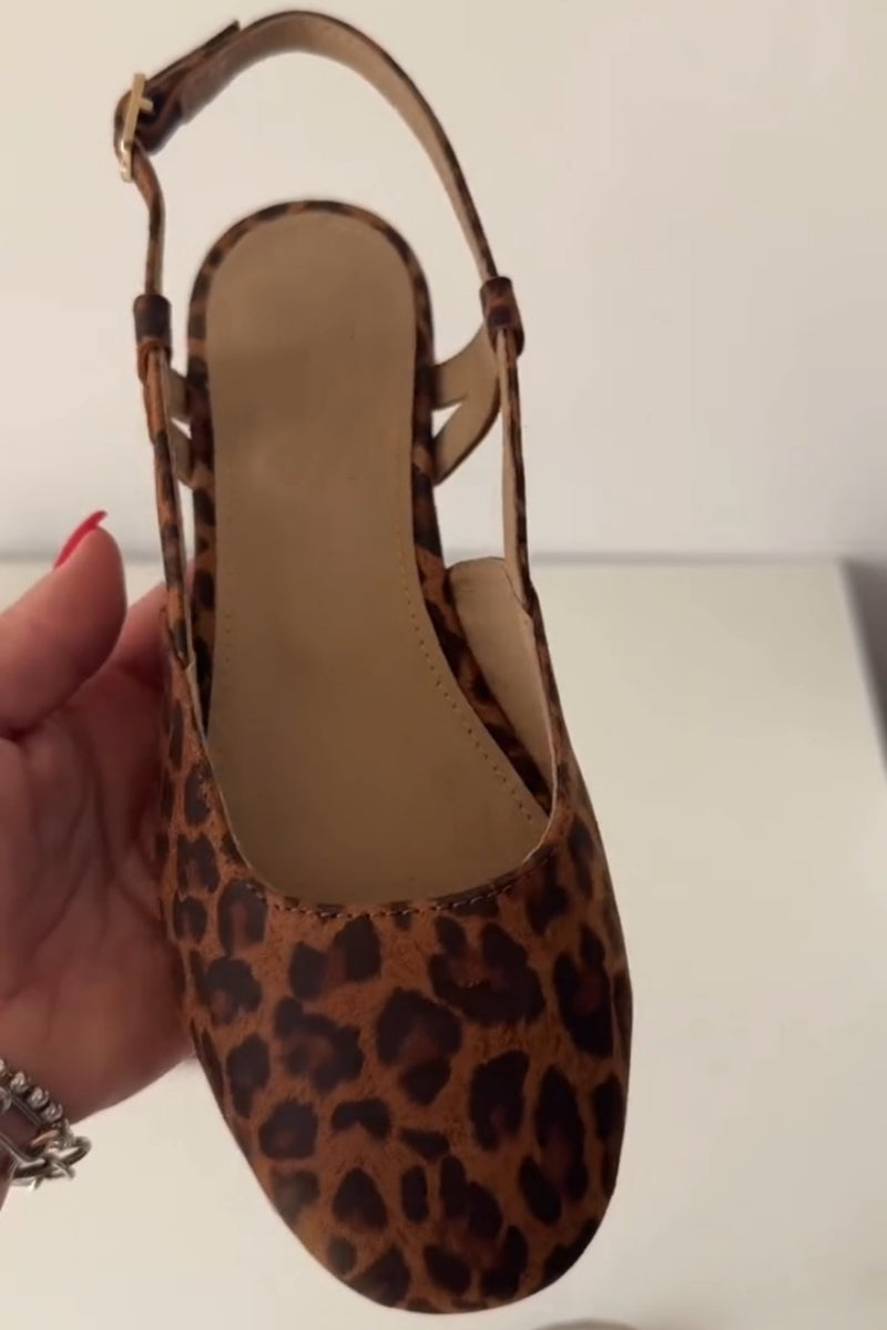Leopard Print Slingback Pumps