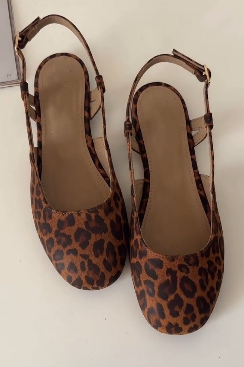 Leopard Print Slingback Pumps