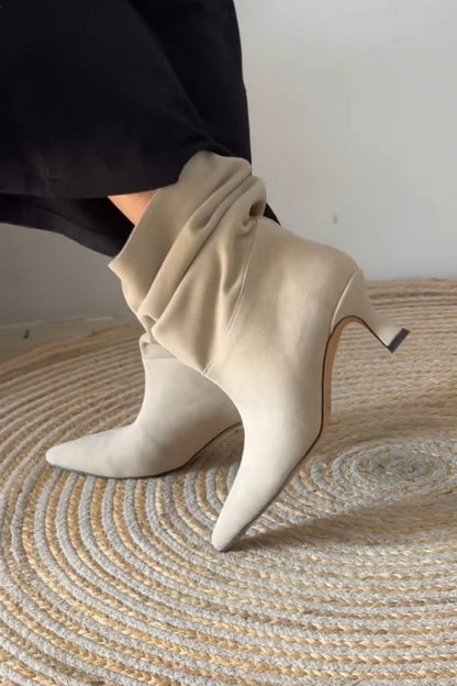 Light Beige Slouchy Boots