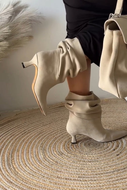 Light Beige Slouchy Boots