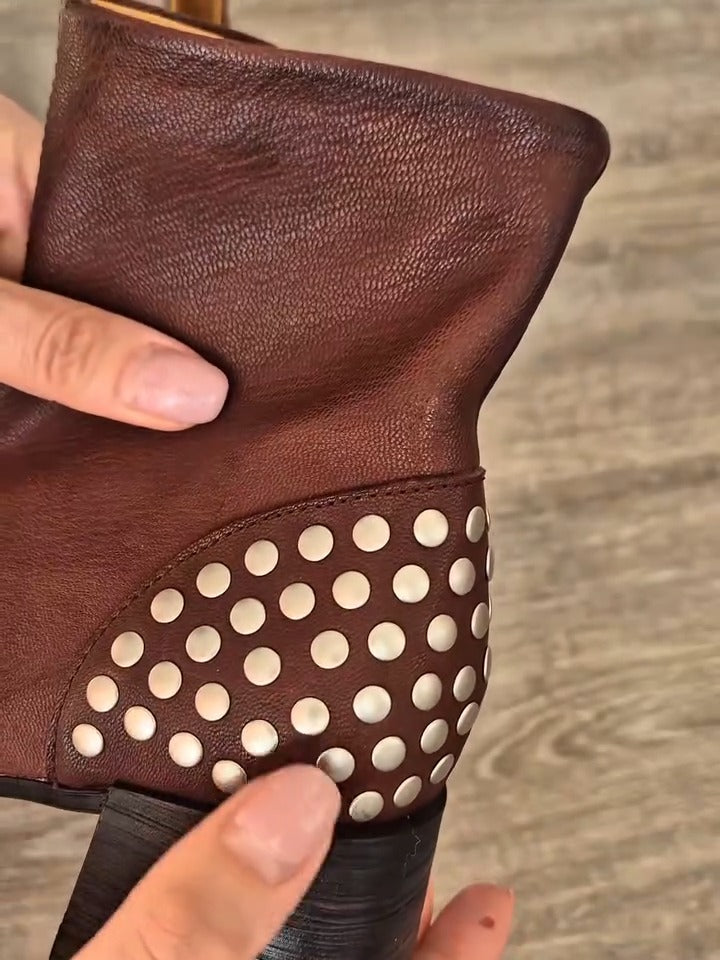 Brown Leather Ankle Boots