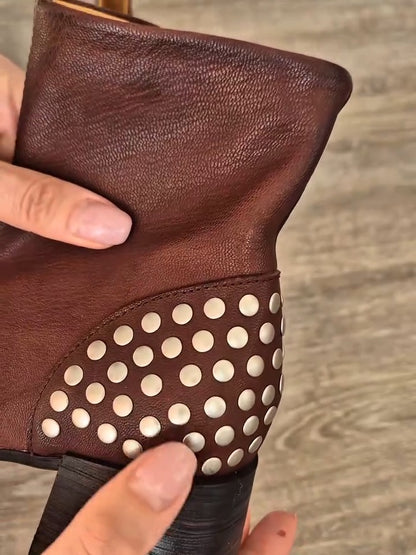 Brown Leather Ankle Boots
