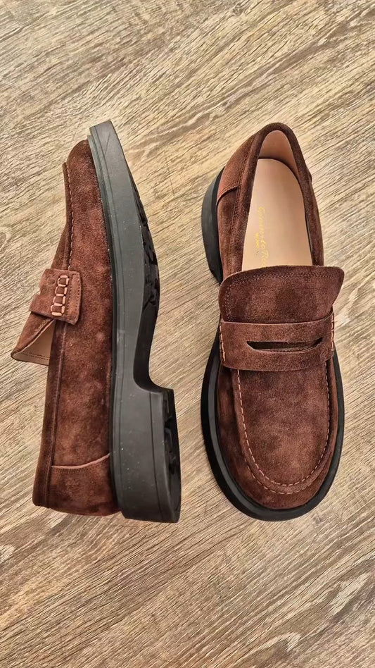 Leather Loafer-Style Ankle Boots