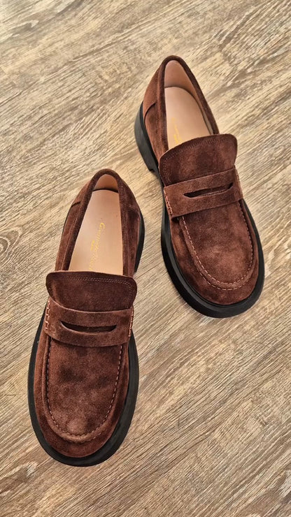 Leather Loafer-Style Ankle Boots