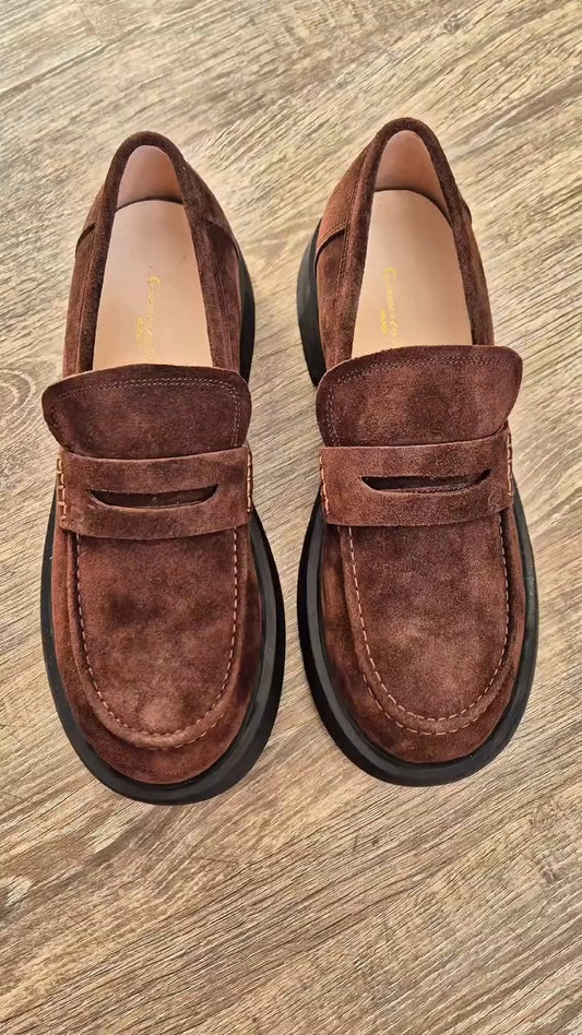 Leather Loafer-Style Ankle Boots