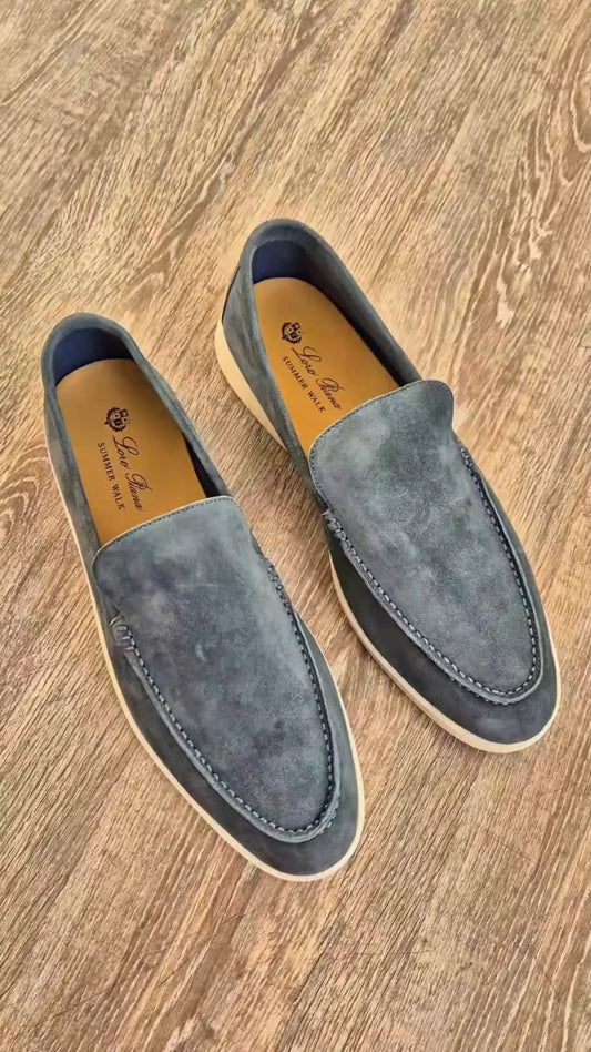 Multi-Color Suede Slip-On Loafers