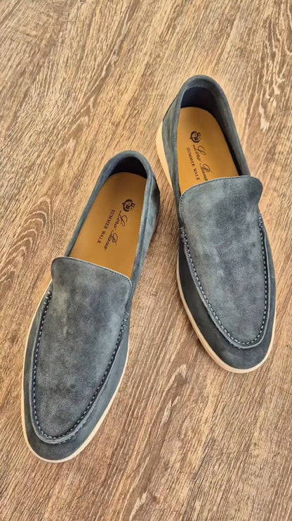 Multi-Color Suede Slip-On Loafers
