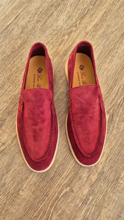 Multi-Color Suede Slip-On Loafers