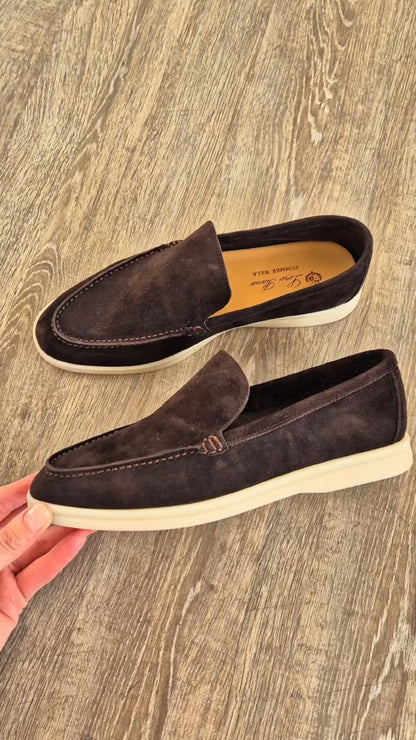 Multi-Color Suede Slip-On Loafers