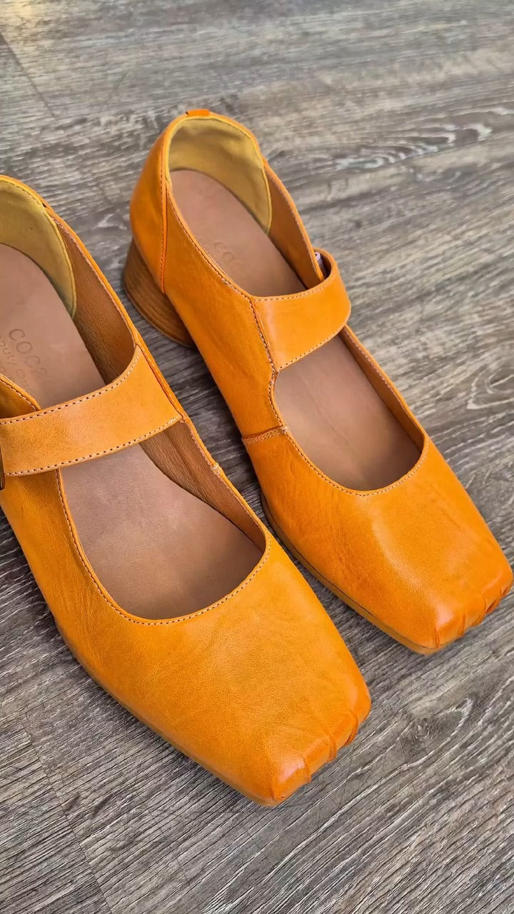 Leather Mary Jane Heeled Loafers