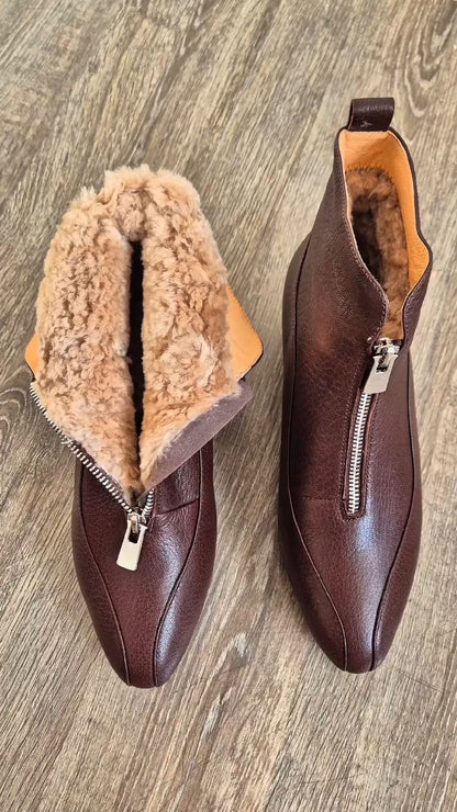 Brown Leather Ankle Boots