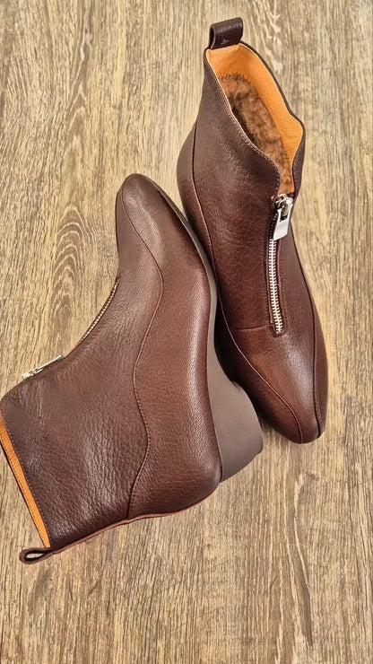 Brown Leather Ankle Boots