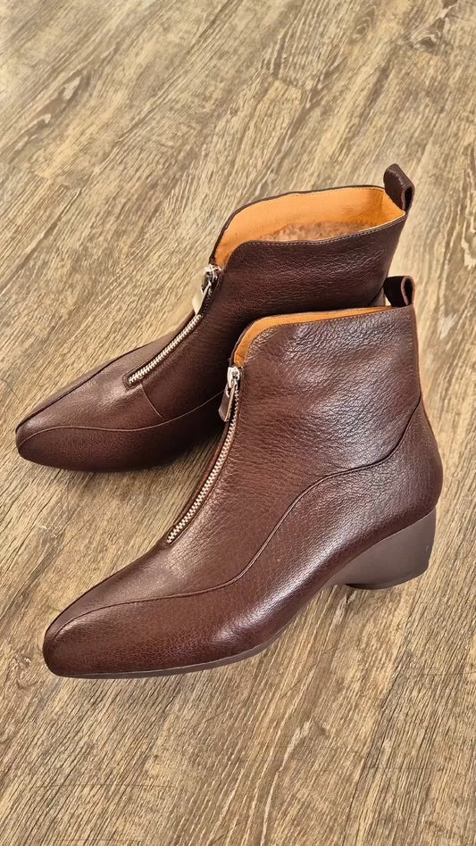 Brown Leather Ankle Boots