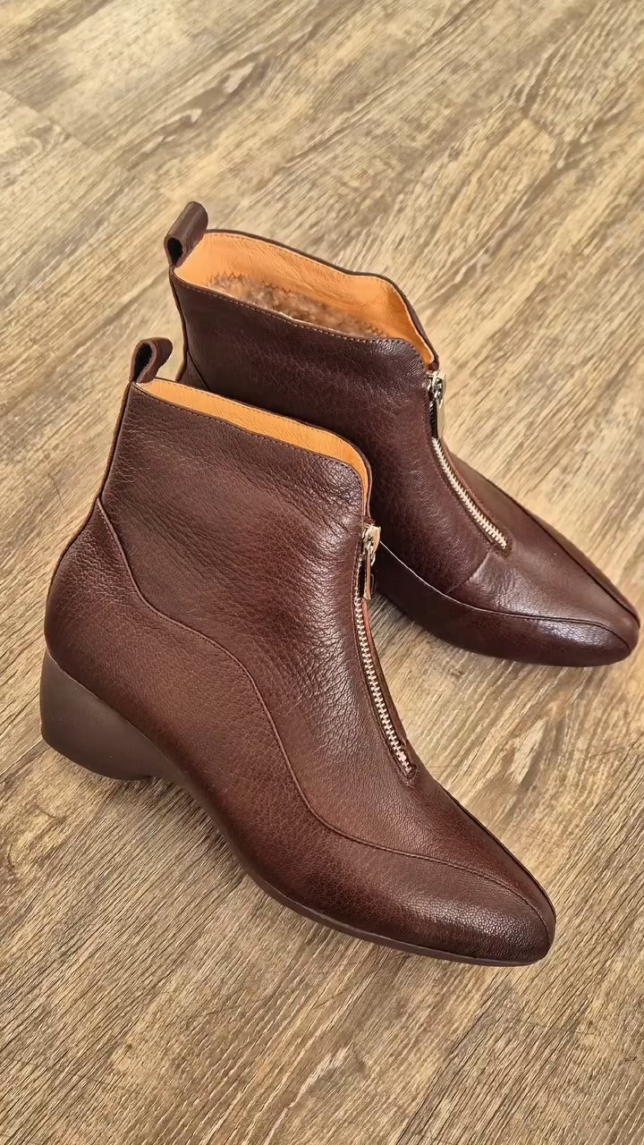 Brown Leather Ankle Boots