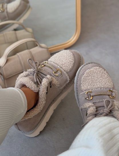 Shearling-Lined Moccasin Boots