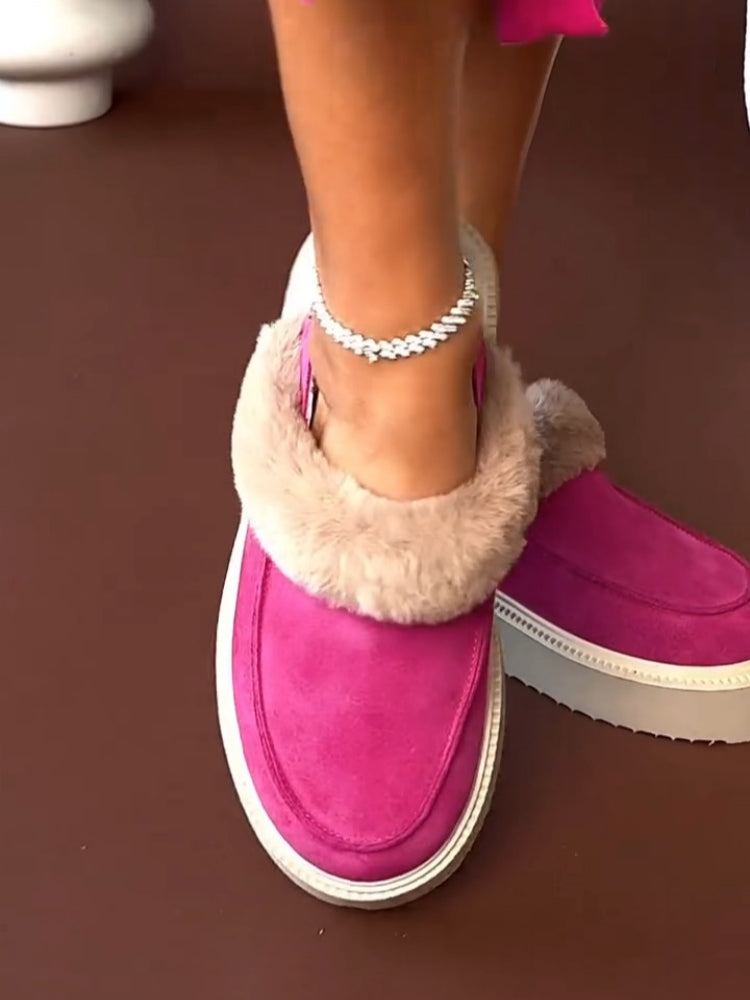 Fur-Laced Platform Mules