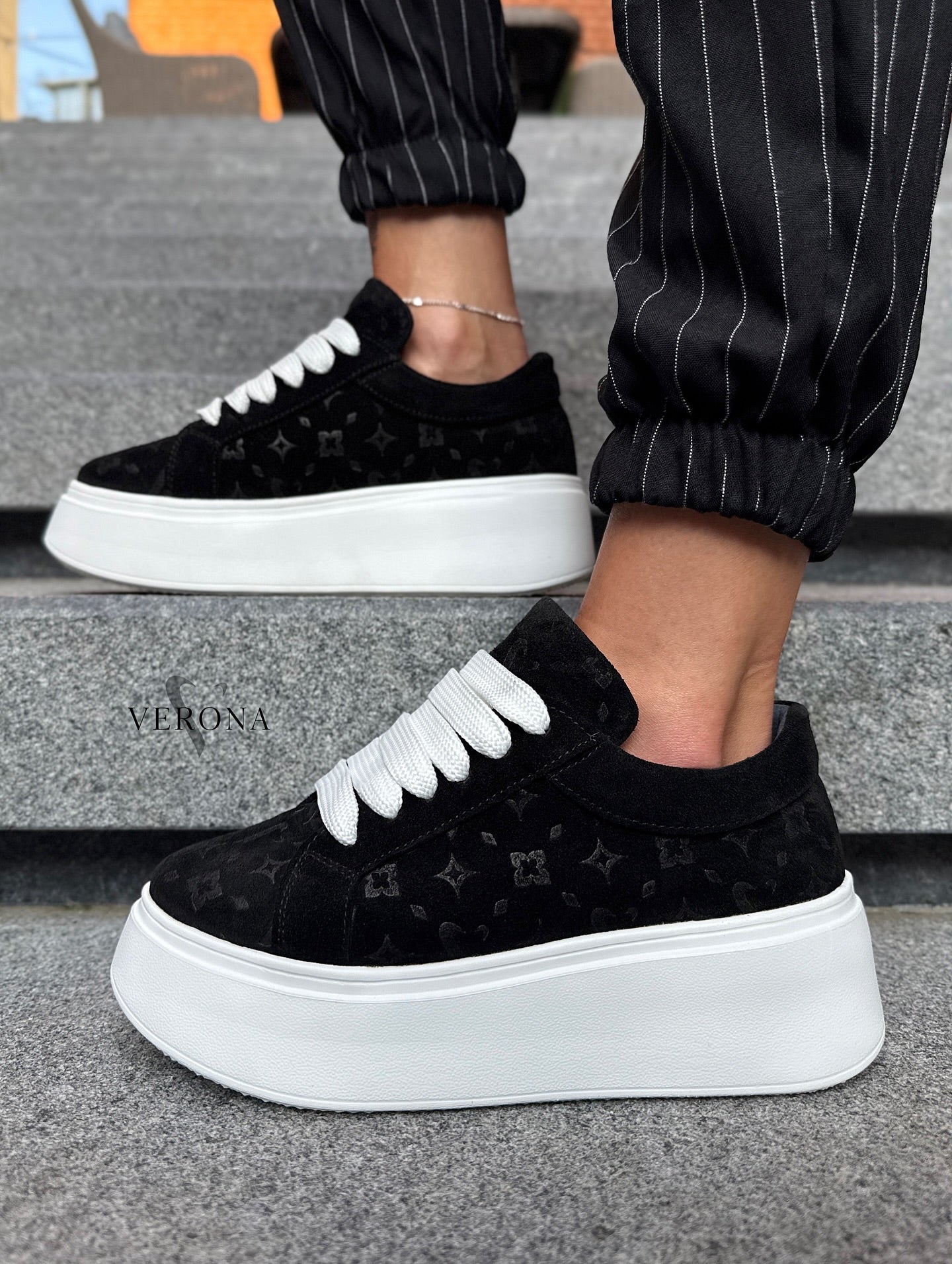 Fuchsia Velvet Platform Sneakers With Wide White Laces