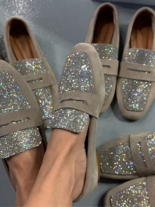Sparkling Slip-Ons With Glitter Embellishments
