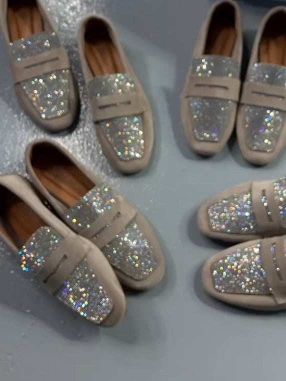 Sparkling Slip-Ons With Glitter Embellishments