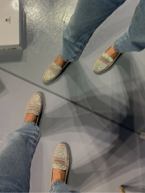 Sparkling Slip-Ons With Glitter Embellishments