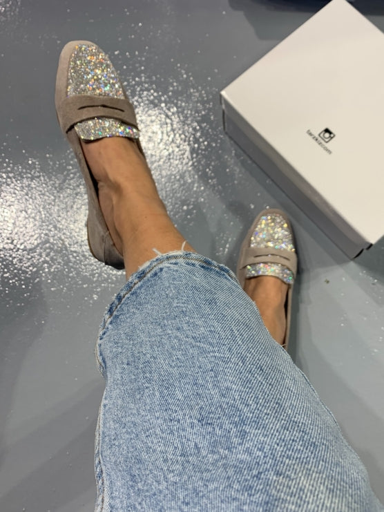 Sparkling Slip-Ons With Glitter Embellishments