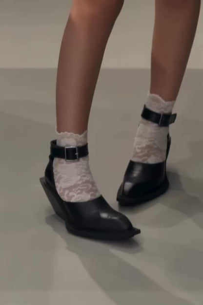 Black Leather Ankle Boots