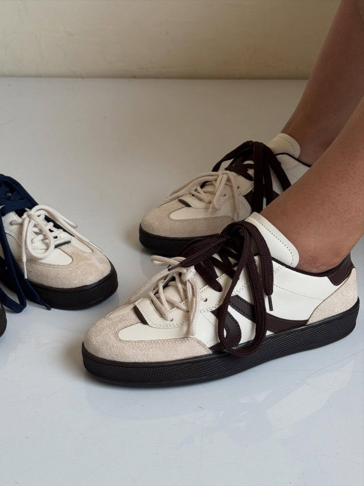 Cream Sneakers With Chunky Sole