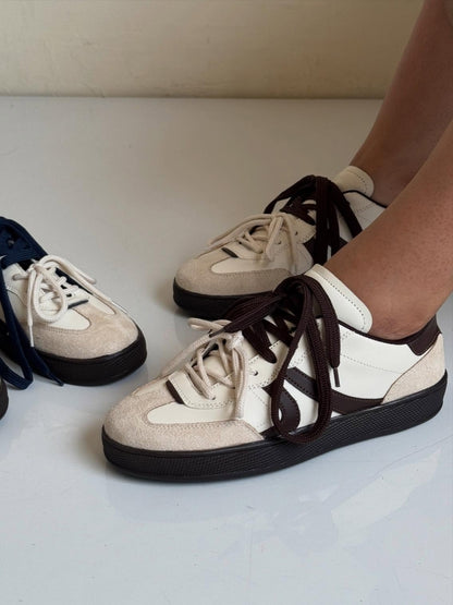 Cream Sneakers With Chunky Sole