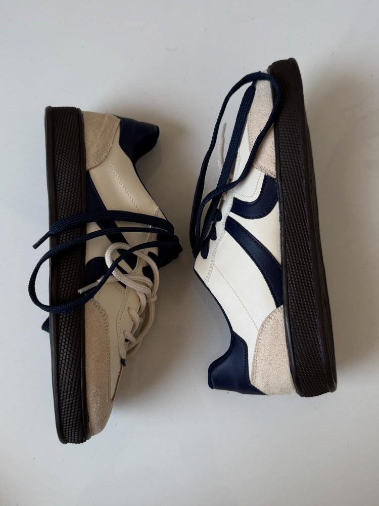 Cream Sneakers With Chunky Sole