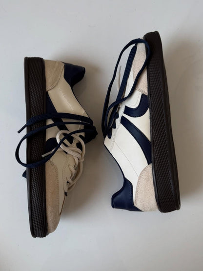 Cream Sneakers With Chunky Sole