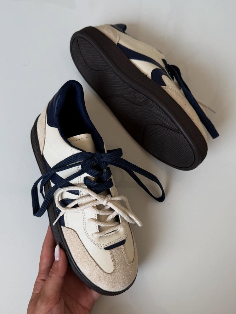 Cream Sneakers With Chunky Sole