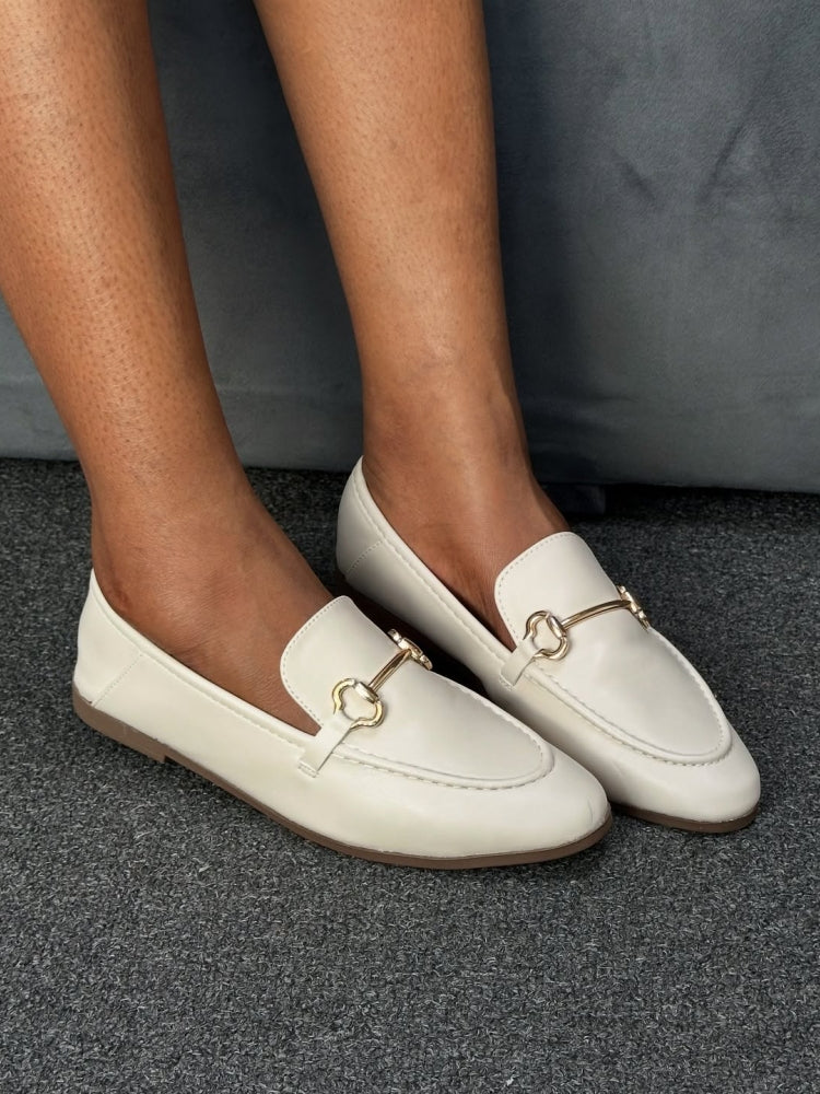 Black And White Horsebit Loafers