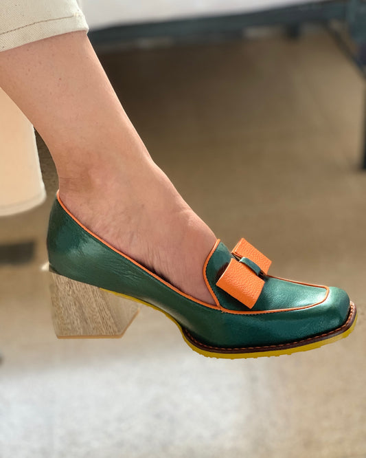 Green And Orange Blocks Shoes