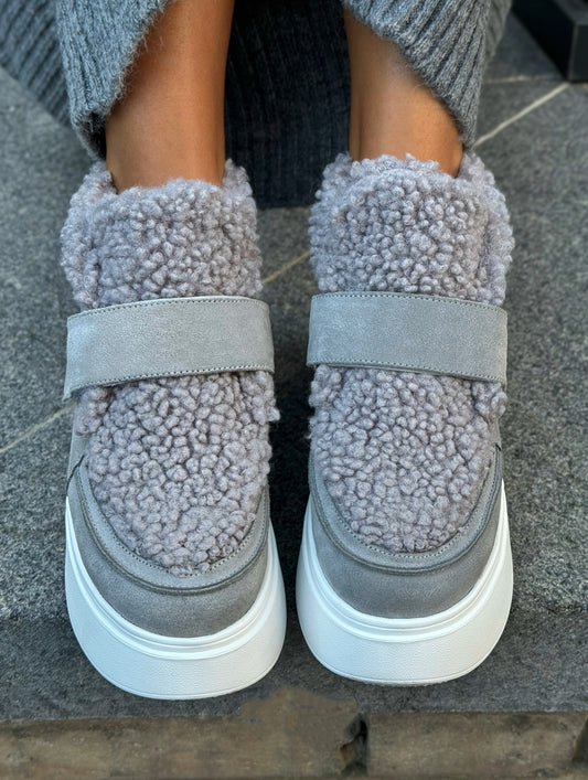 Faux Fur Folding Platform Boots